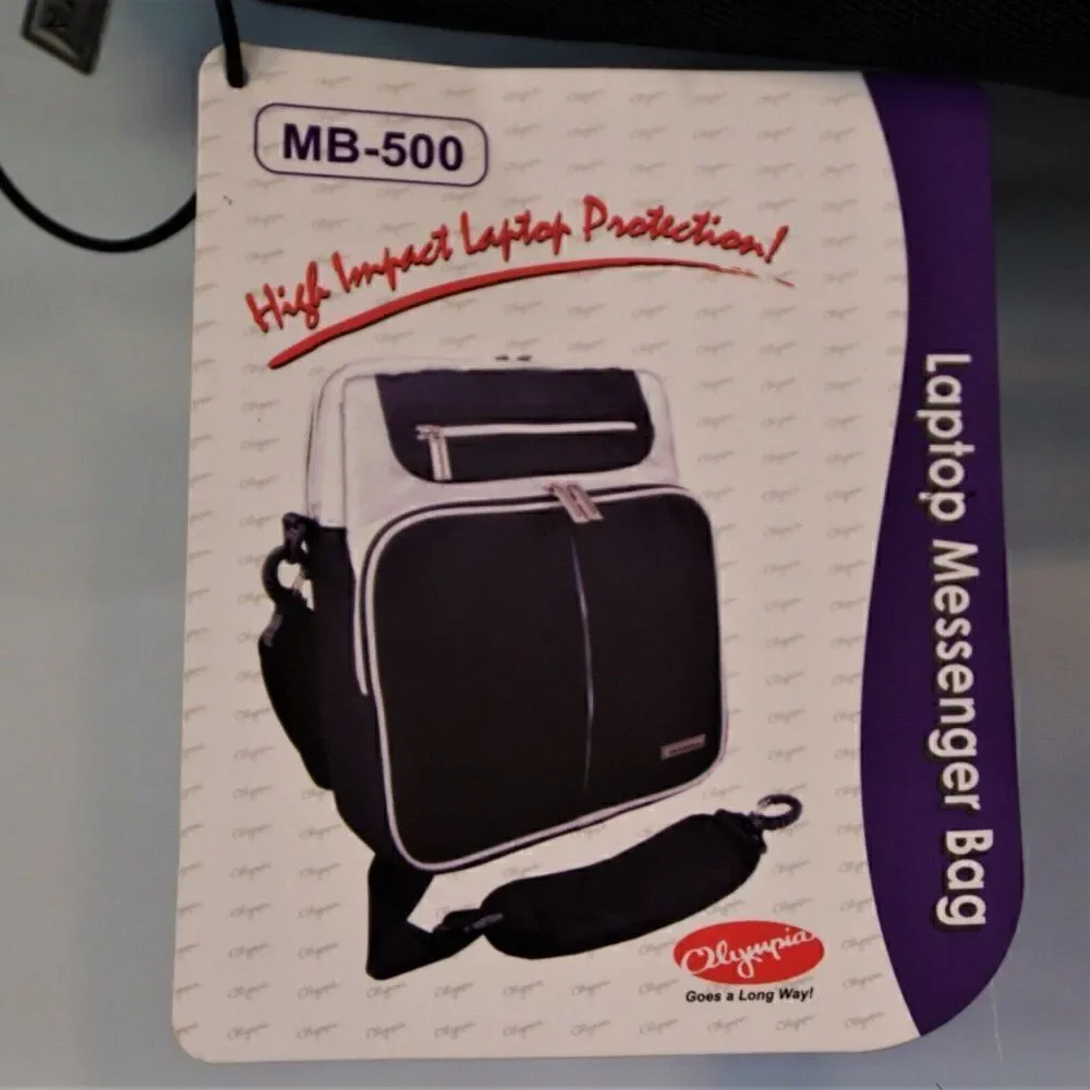 Olympia Laptop Messenger Bag Padded High Impact Protection MB-500 New Unused